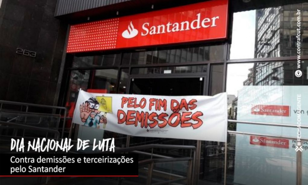 Sindicato dos Bancrios de Presidente Prudente - Bancrios protestam contra demisses no Santander